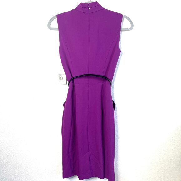 Calvin Klein Purple Sleeveless Sheath Dress in Size 0 Corpcore Office Siren NWT - Picture 5 of 14